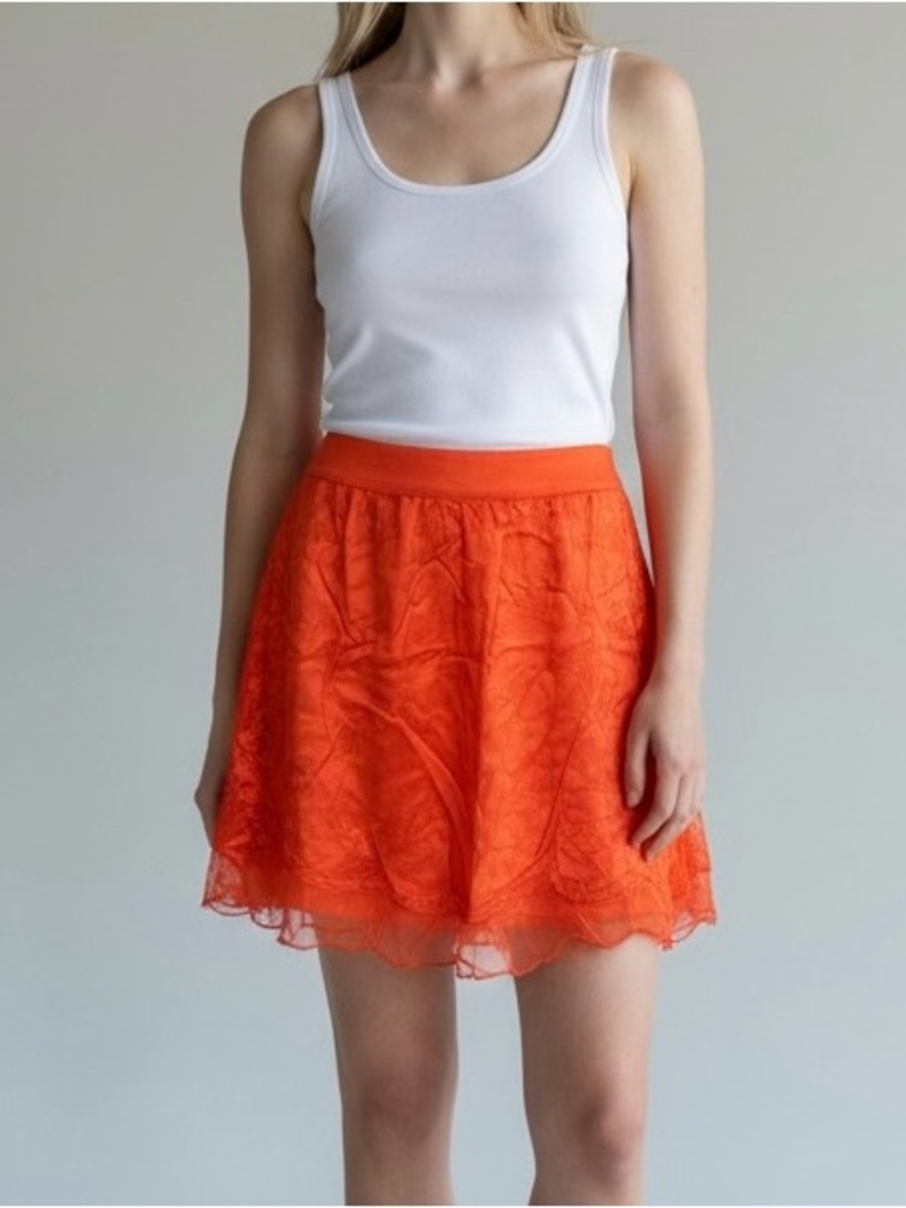 Free People Satin & Sheer Ruffle Mini Skirt